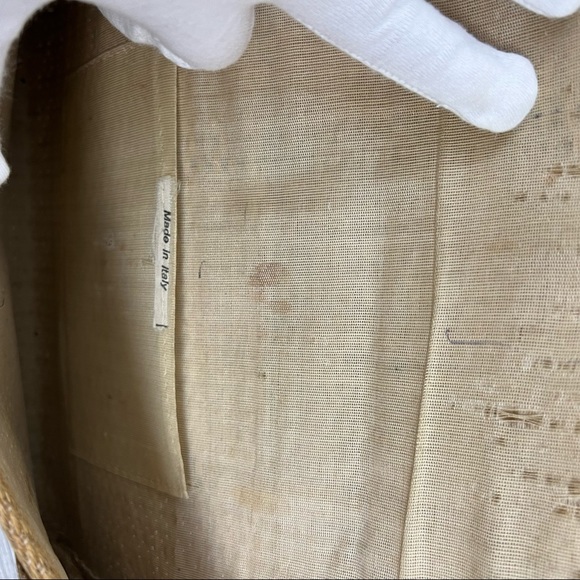 Vintage Made in Italy Straw Bamboo Woven Clutch - Picture 5 of 7